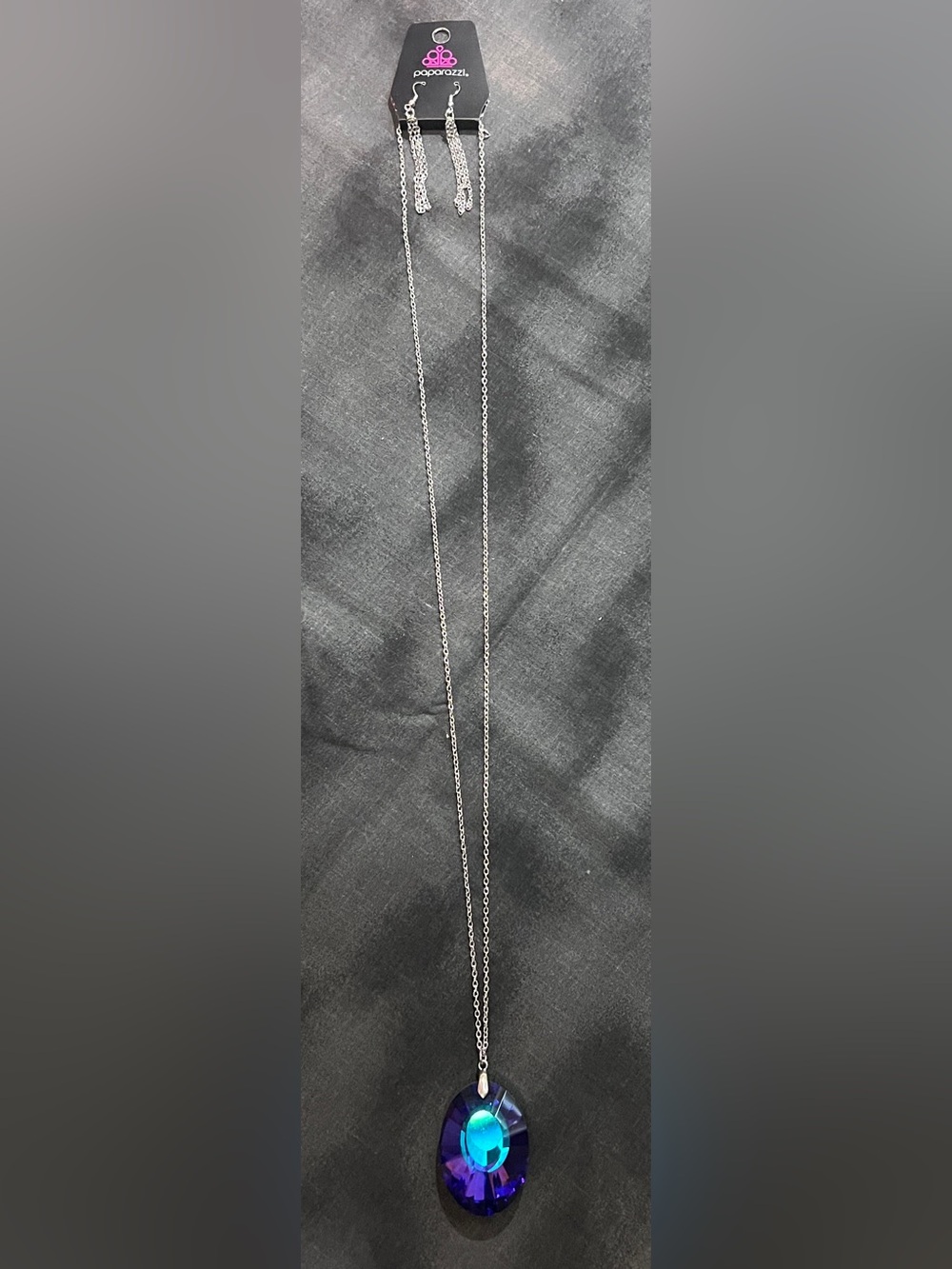 Paparazzi Blue and Purple Iridescent Teardrop Necklace